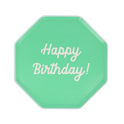 Meri Meri - Happy Birthday Tabaklar - M - 8 Adet