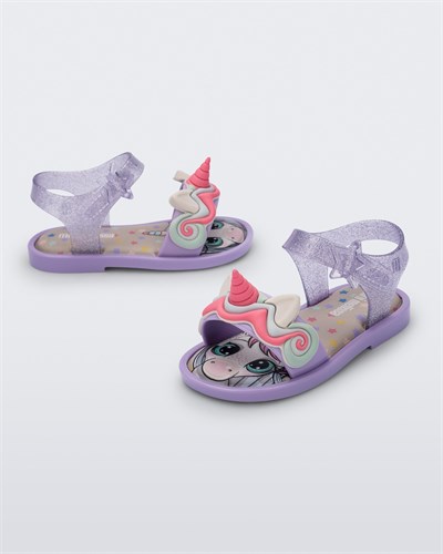 Mini Melissa Mar Sandal Uni BB Lila Kız Bebek  Sandalet