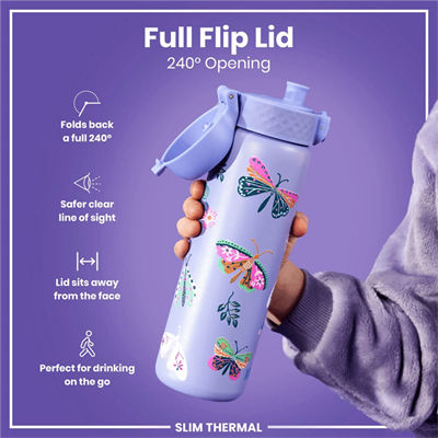 ION8  İnce Su Termosu  Kelebekler 500 Ml Sızdırmaz