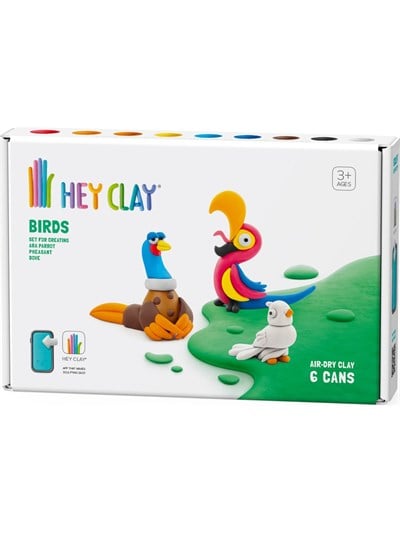 Hey Clay Hava ile Kuruyan Kil (6lı Kutu) - Kuşlar (Sülün-Papağan-Güvercin)