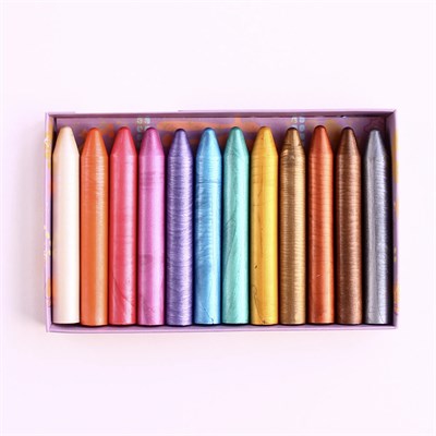 Colorz 12 Metalik Renk Kalem Balmumu Patel Boya Seti