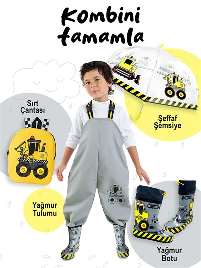 Denokids Bulldozer Erkek Çocuk Okul Sırt Çantası