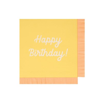 Meri Meri - Happy Birthday Peçeteler - L - 16 Adet