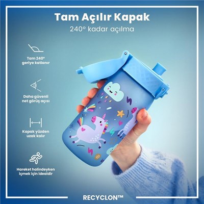 ION8  Çocuk  Suluk - Mavi Unicorn - 350 ml - Sızdırmaz