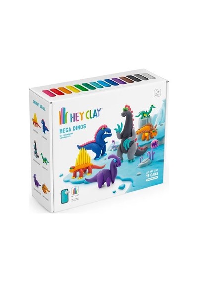 Hey Clay Hava ile Kuruyan Kil (15li Kutu) - Mega Dinozorlar