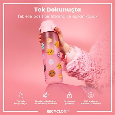 ION8 İnce Suluk - Kediler - 500 ml  Sızdırmaz