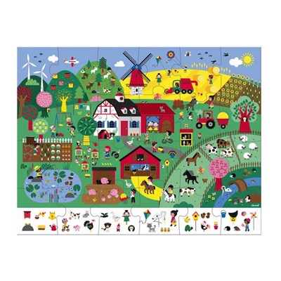 Janod 24 Parça Çantalı Puzzle ve Bulmaca - Çiftlik