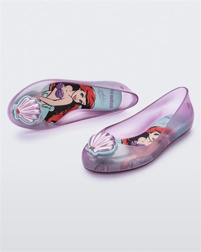 Mini Melissa Sweet Love + Disney Princess  Parıltılı  Pembe Kız Çocuk Babet 33448