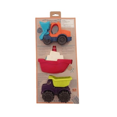B.Toys Üçlü Araç Seti ( Kamyon, Gemi, Kepçe)