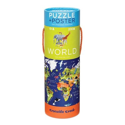 Crocodile Creek Poster Puzzle -  World Animal Yapboz (200 Parça)