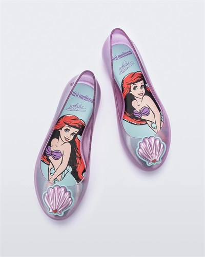 Mini Melissa Sweet Love + Disney Princess  Parıltılı  Pembe Kız Çocuk Babet 33448