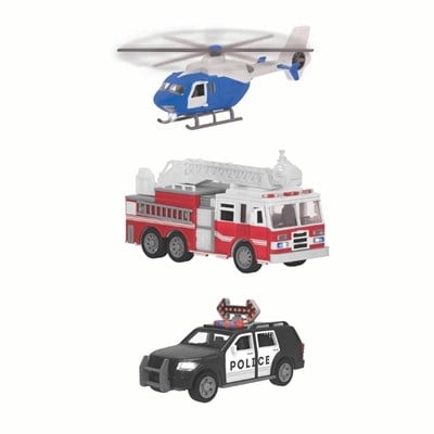 Driven 3lü Set - Helikopter, Polis Arabası, İtfaiye Arabası