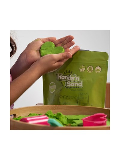 Playever Handsn Sand Doğal Kinetik Kum 500gr - Yeşil