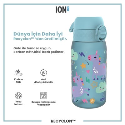 ION8  Çocuk  Suluk - Mavi Unicorn - 350 ml - Sızdırmaz