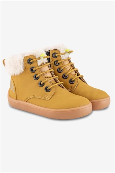 HOPFRÖG Furry Boots Sarı Nubuk Barefoot Çocuk Botu