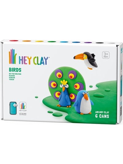 Hey Clay Hava ile Kuruyan Kil (6lı Kutu) - Kuşlar (Tukan, Penguen, Tavuskuşu)