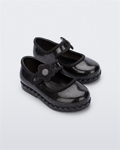 Mini Melissa Hip Ballerina BB Simli Siyah Kız Çocuk Babet 36261