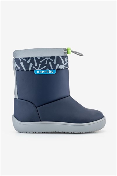 HOPFRÖG Rain Boots Süper Mat Lacivert Suya ve Soğuğa Dayanıklı Barefoot Çocuk Botu