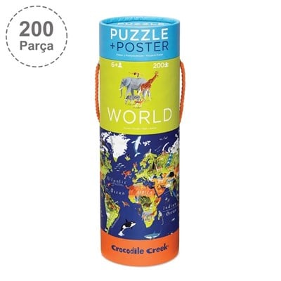 Crocodile Creek Poster Puzzle -  World Animal Yapboz (200 Parça)