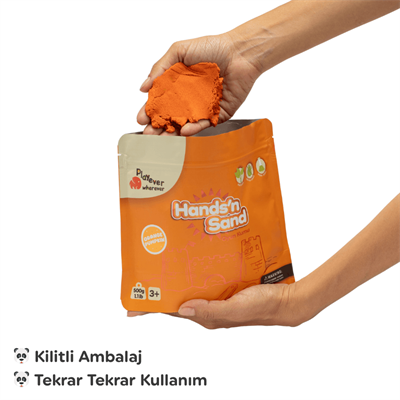 Playever Handsn Sand Doğal Kinetik Kum 500gr - Turuncu