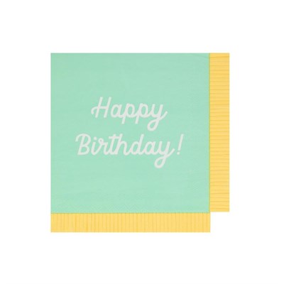 Meri Meri - Happy Birthday Peçeteler - L - 16 Adet