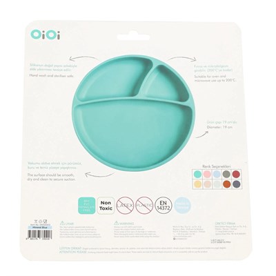 OiOi Vakumlu Mama Tabağı Porsiyon Mineral Blue