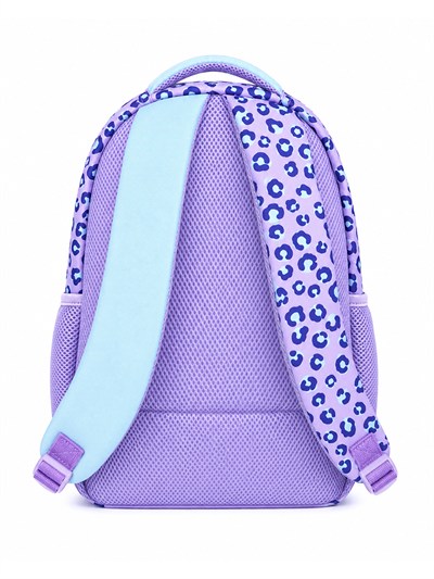 Denokids Peluş Leopar Cepli 3 Bölmeli Su İtici Kumaşlı Kız Çocuk Okul Çantası