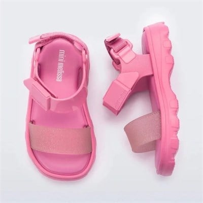 Mini Melissa Kick Off Sandal BB Simli Pembe  Kız Çocuk Sandalet 35935