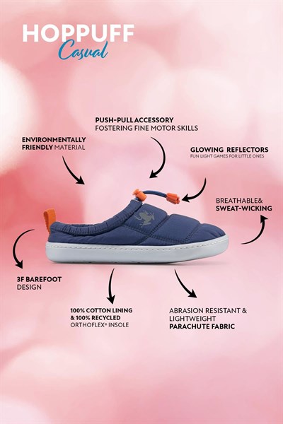 HOPFRÖG Hoppuff Casual Dinamik Lacivert Barefoot Çocuk Ayakkabısı