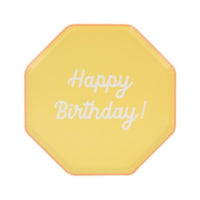 Meri Meri - Happy Birthday Tabaklar - M - 8 Adet