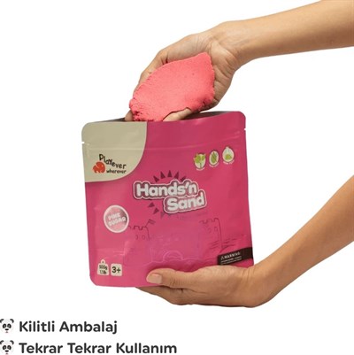 Playever Handsn Sand Doğal Kinetik Kum 500gr -Pembe