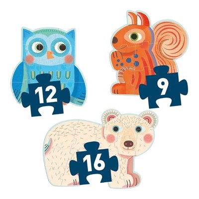 Djeco İlerleyen Puzzle - In The Forest - 9, 12, 16 Pcs