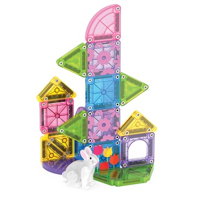 MAGNA-TILES Spring Garden – Bahar Bahçesi (24 Parça) Manyetik Seyahat Seti