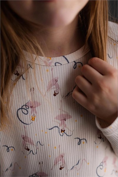 Antebies Bale Masalı Uzun Kollu Taytlı Kız Çocuk Pijama Takımı