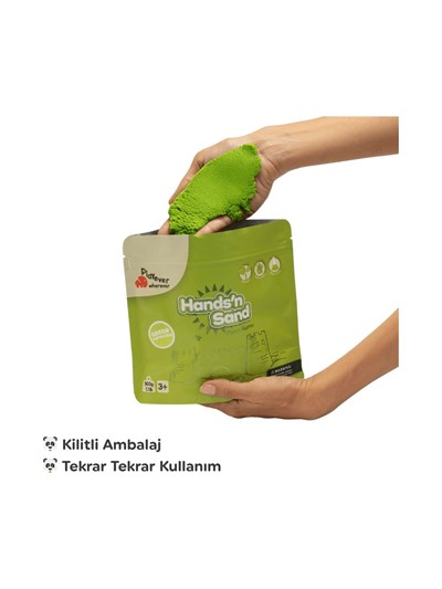 Playever Handsn Sand Doğal Kinetik Kum 500gr - Yeşil