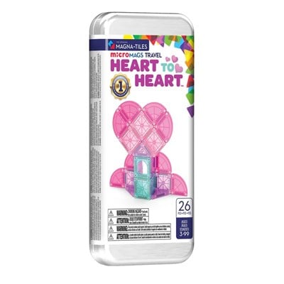 MAGNA-TILES Heart to Heart Travel Set – Kalpli Set Manyetik Bloklar (26 Parça)