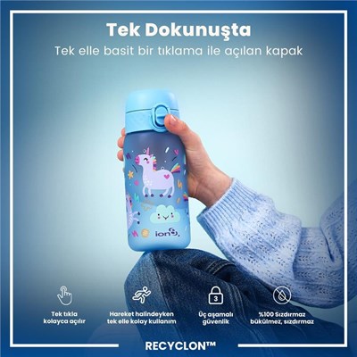 ION8  Çocuk  Suluk - Mavi Unicorn - 350 ml - Sızdırmaz