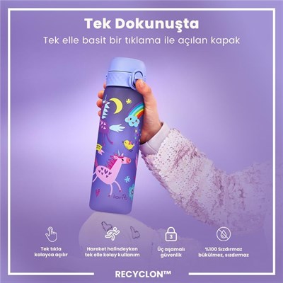 ION8 İnce Suluk - Mavi Unicorn - 500 ml - Sızdırmaz