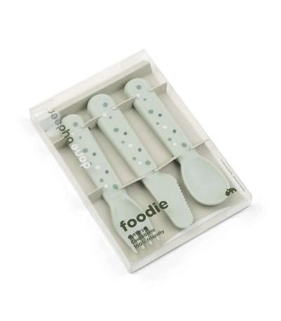 Done by Deer Çatal Kaşık Bıçak Seti  Happy Dots Yeşil