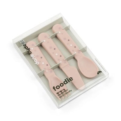 Done by Deer Çatal Kaşık Bıçak Seti  Happy Dots Pembe