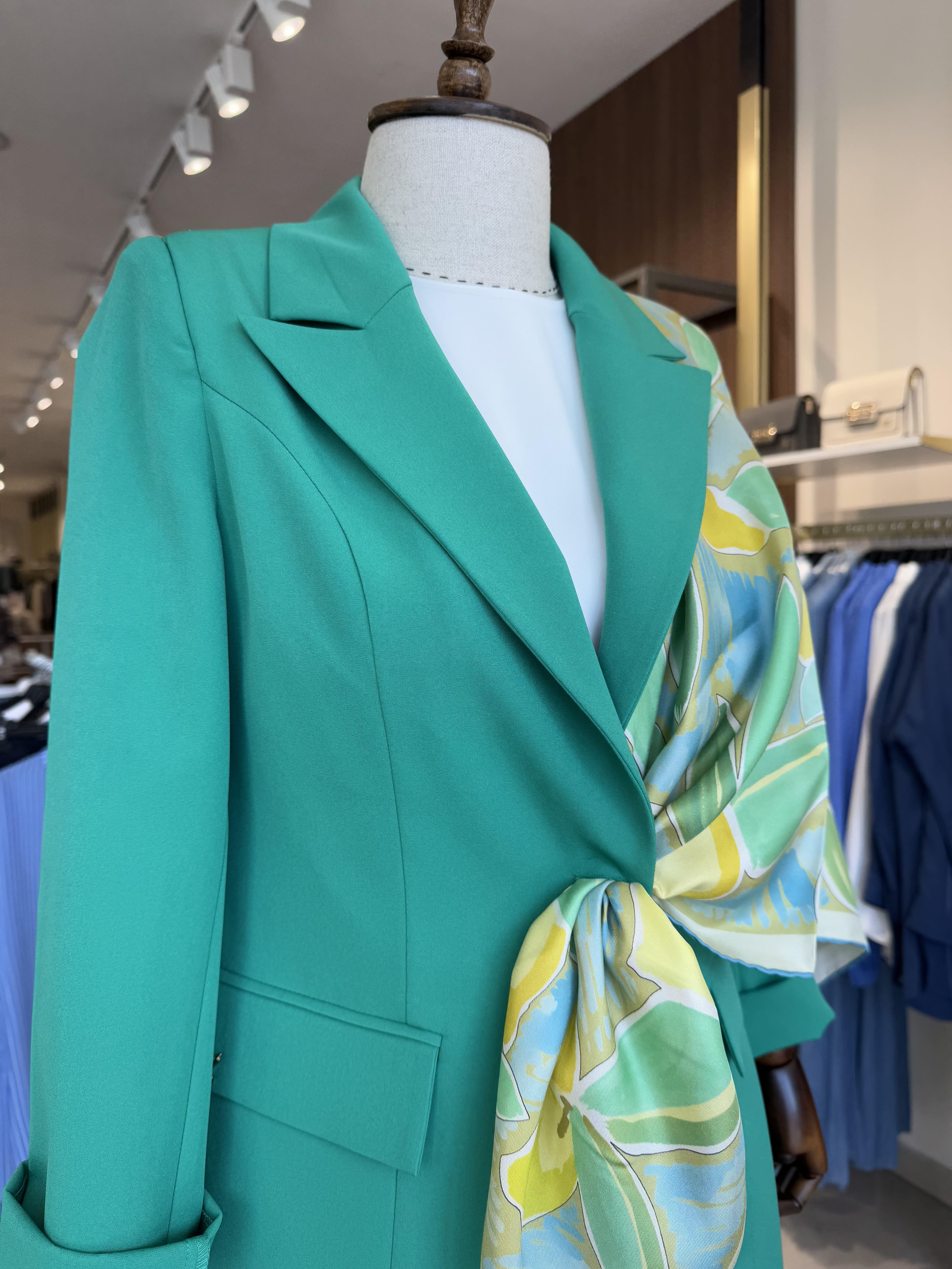 KRUVAZE YAKA TEK DÜĞMELİ YEŞİL BLAZER CEKET 0070