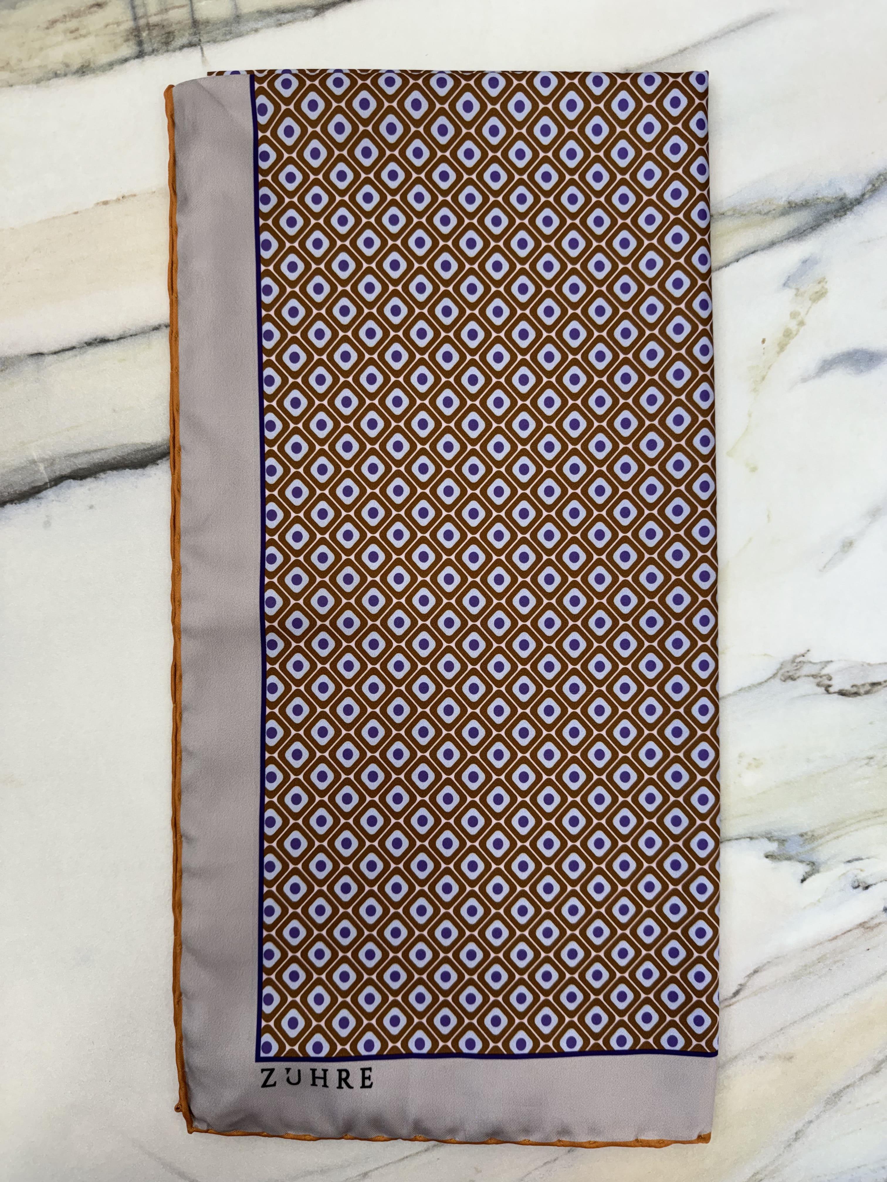 Desenli Polyester Twill Eşarp 0077