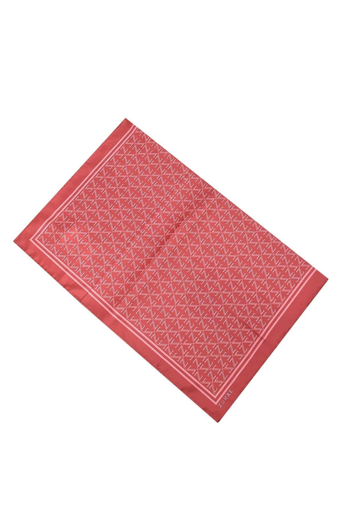 Monogram Desenli Polyester Twill Eşarp 0081