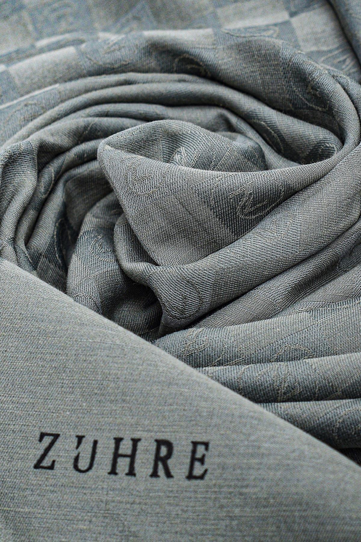 Monogram Desenli Mint Seher Şal 0106