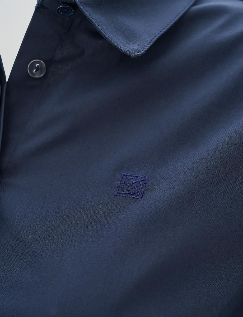 Gömlek Yaka Poplin Tunik Lacivert 11505