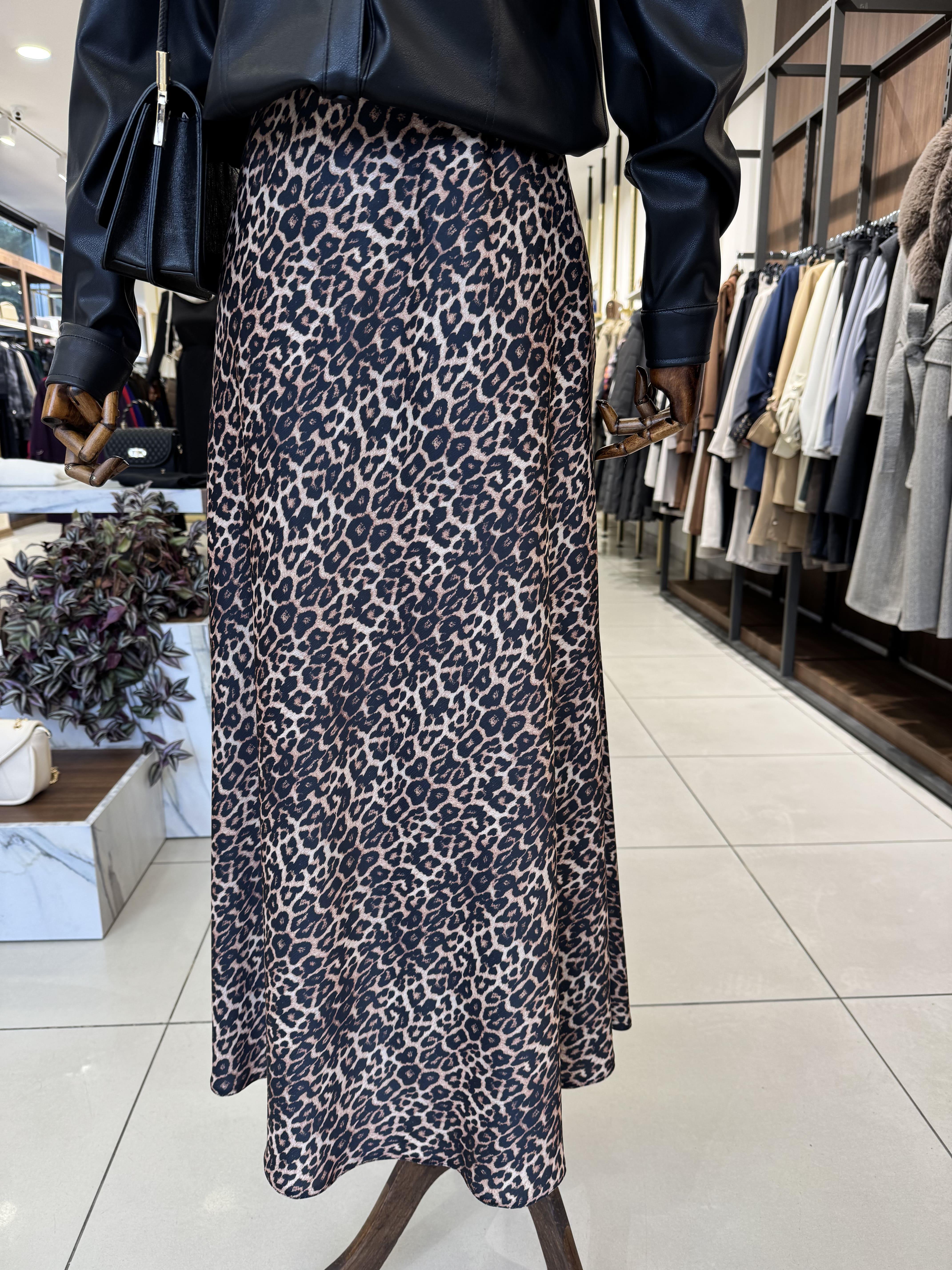 Leopar Desen Saten Etek 1600