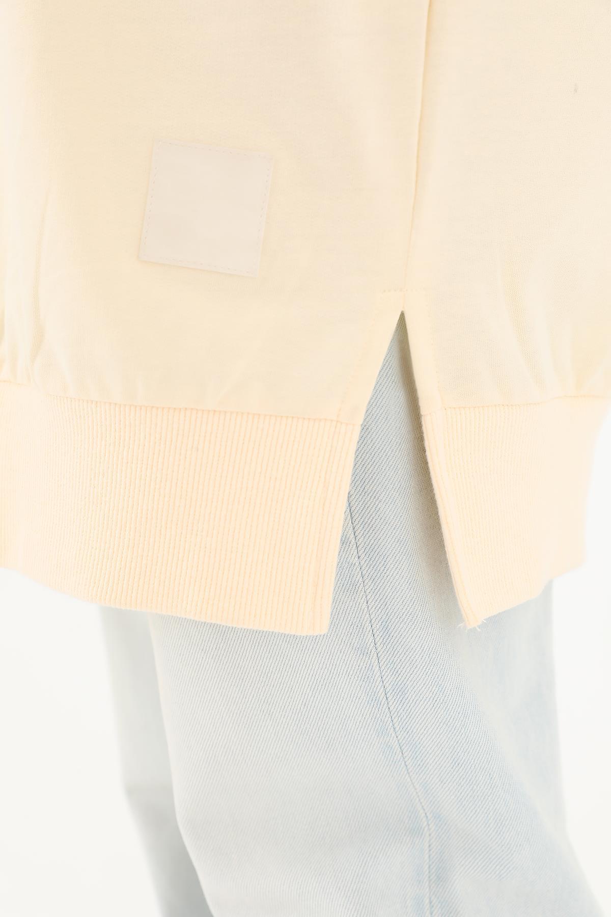 Düz Model Bej Sweatshirt 30644