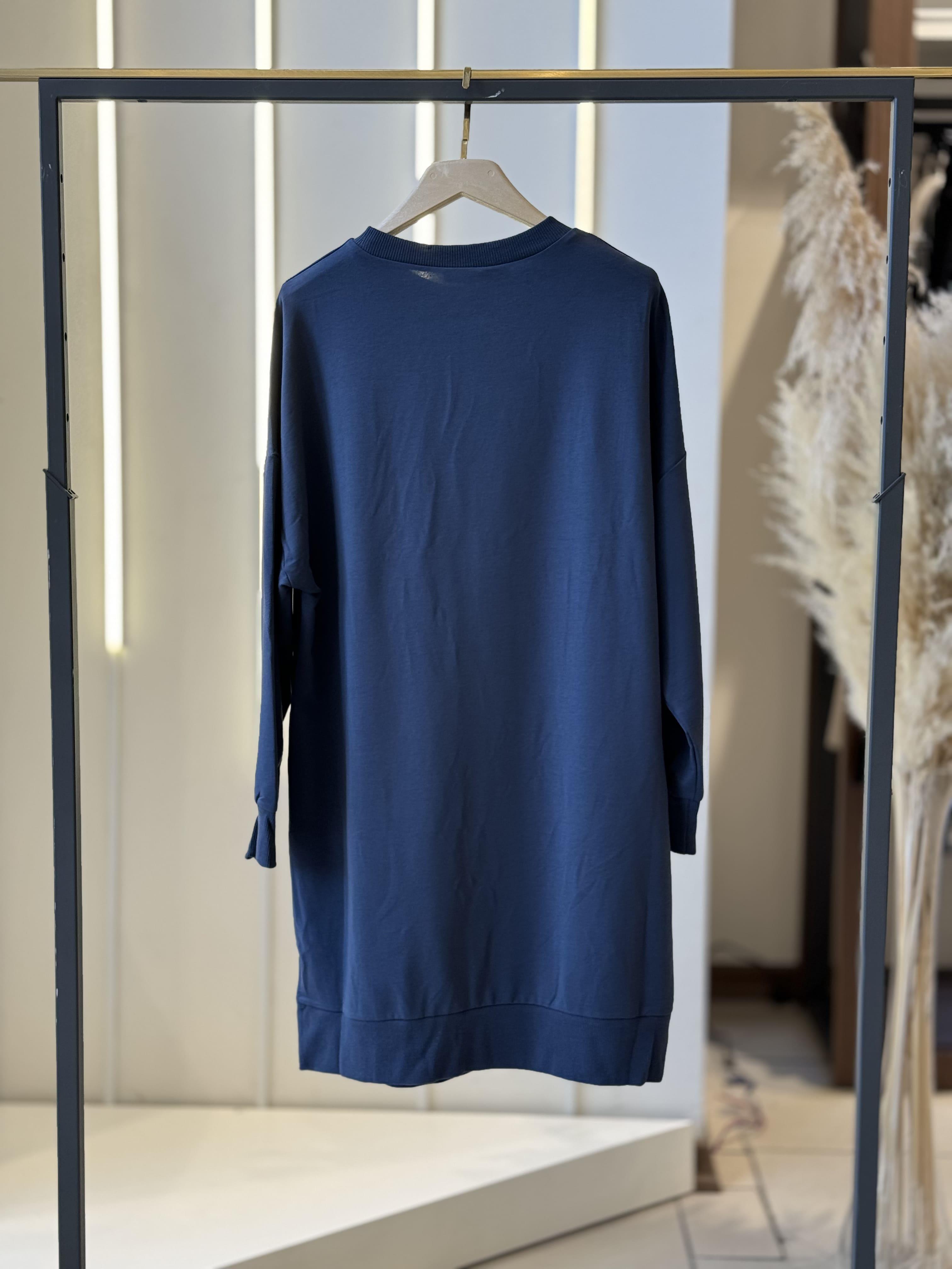 Düz Model Lacivert Sweatshirt 30644