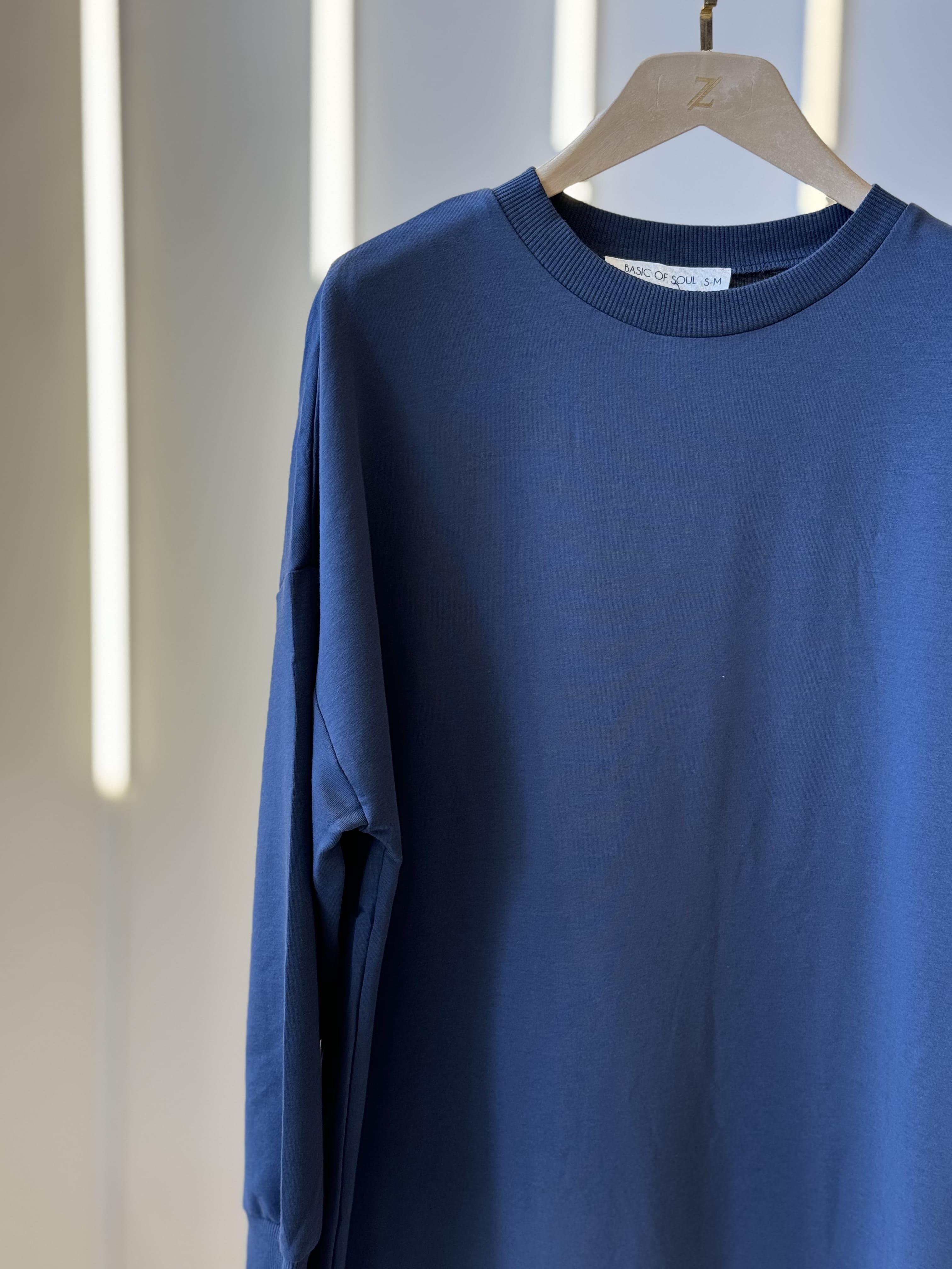 Düz Model Lacivert Sweatshirt 30644