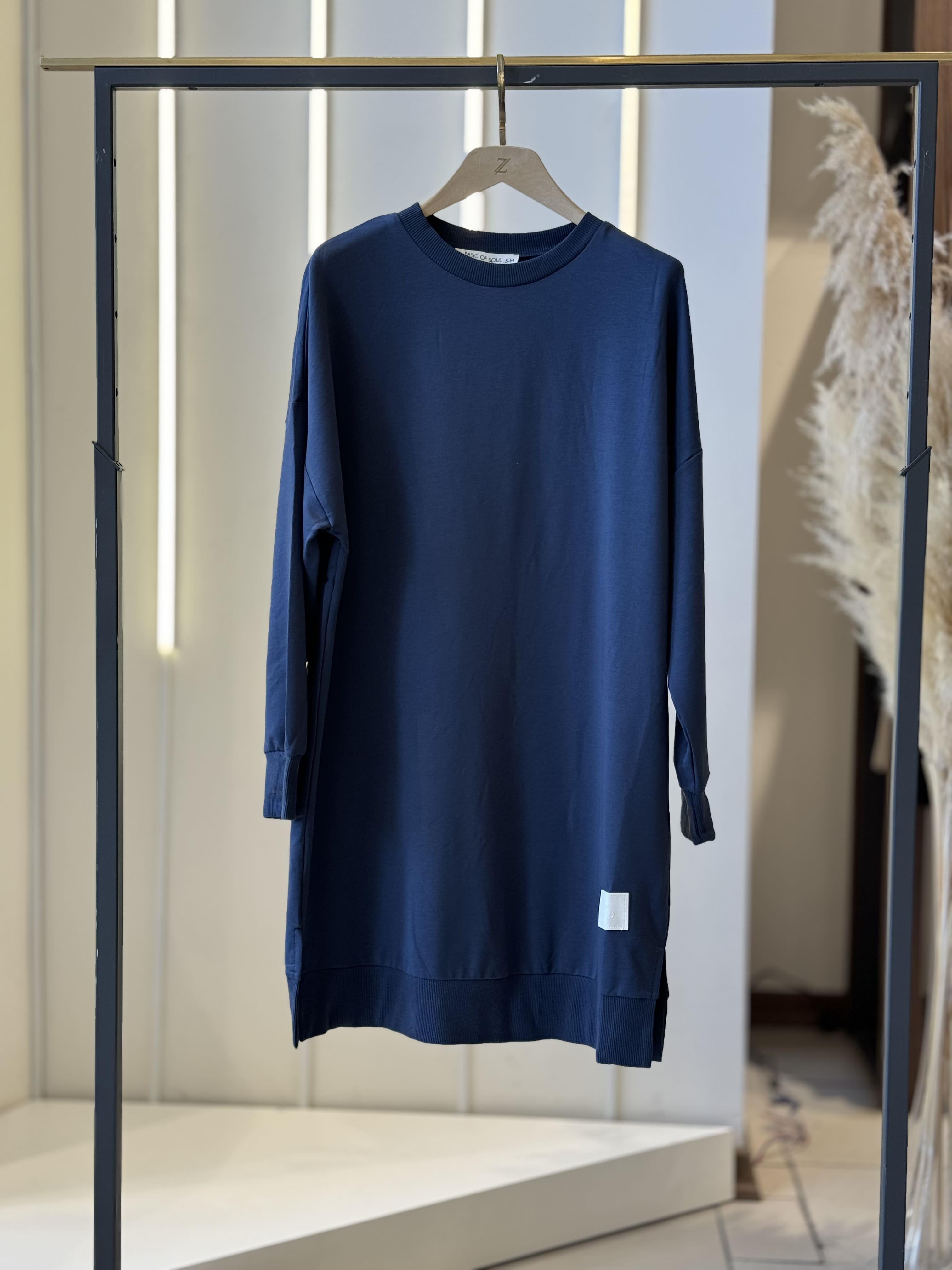 Düz Model Lacivert Sweatshirt 30644